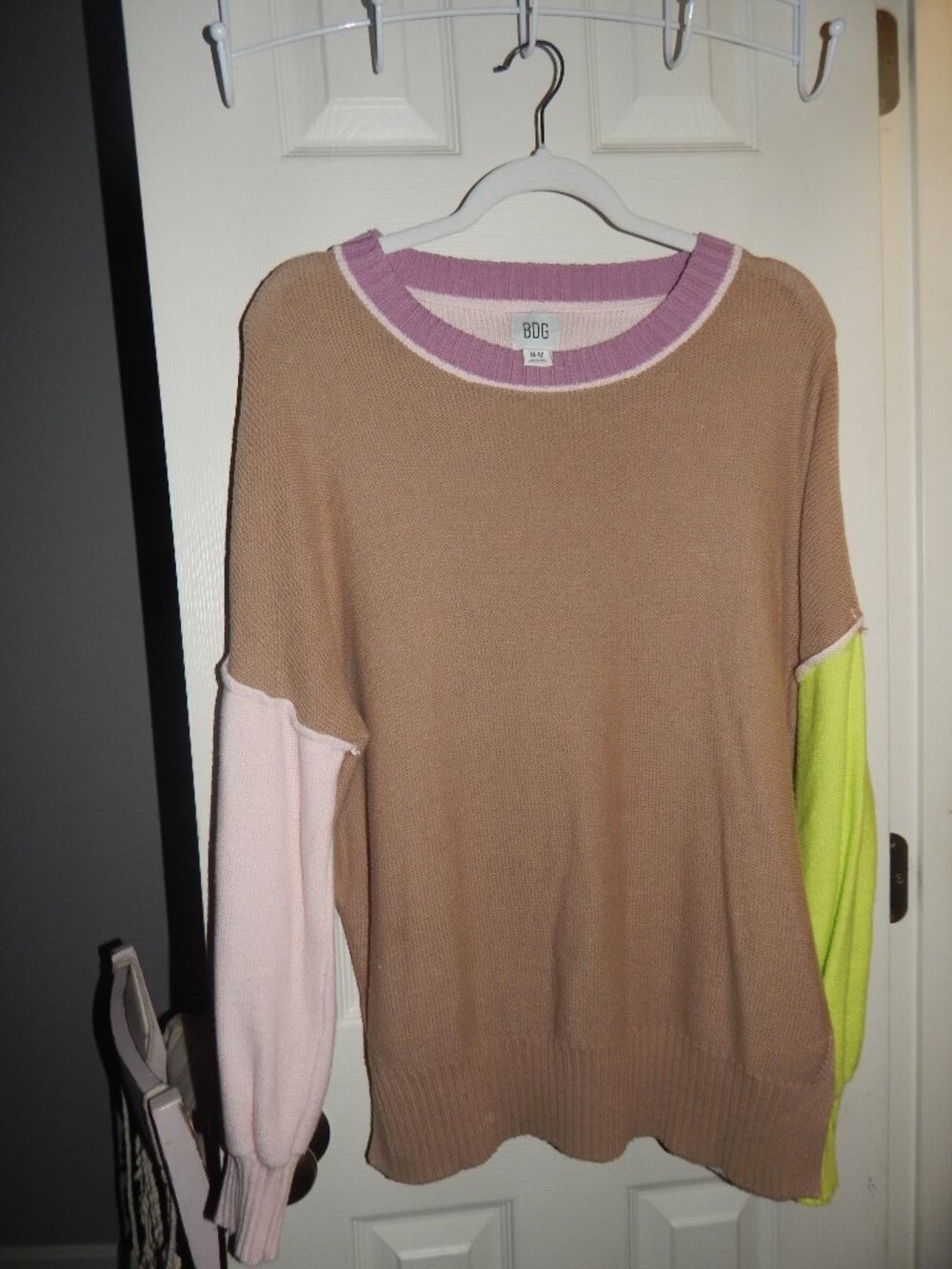 BDG Urban Outfitters Colorblock Oversized Knit Crewneck Sweater